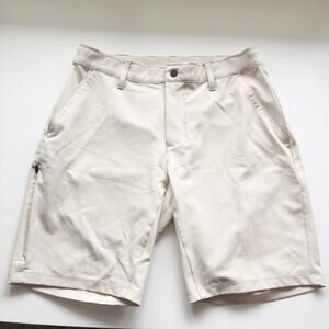 BYLT Premium Basics Kinetic Shorts Cream Mens 32 Activewear Golf Outdoor Travel